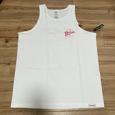 【XL】 米国製 ダイヤモンドサプライ Diamond Supply Co タンクトップ 白 フラッグ FLAGロゴ