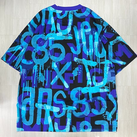 USAモデル TOMMY HILFIGER  TJ総柄 カラーブロック Tシャツ ブルーリバーフォグ (R4F-23)
