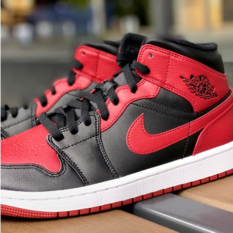 NIKE ナイキ AIR JORDAN1 MID エアジョーダン1 ミッド 黒赤 ブルズカラー BRED