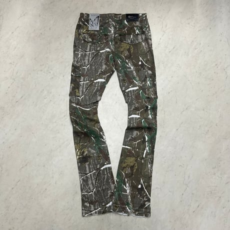 米国シカゴ発 Gunzinii ガンジーニ Warrior Stacked Cargo Pants マルチポケット カーゴ スタックドデニム (JNS128)