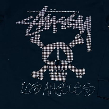 【S】 Stussy ステューシー Skull Bone スカルボーン 長袖Tシャツ ロンT ブラック 黒  (69)