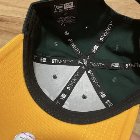 9Twenty ニューエラ NEWERA オークランド アスレチックス MLB ストラップバックキャップ 緑/黄