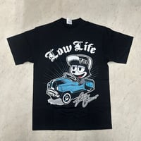 LA発 LOW LIFE ローライフ グラフィック 半袖 ヘビーウェイト Tシャツ 黒 アメコミ ブラックキャット (GTS143)