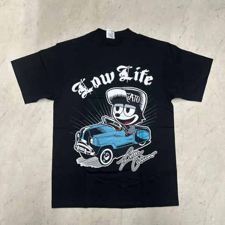 LA発 LOW LIFE ローライフ グラフィック 半袖 ヘビーウェイト Tシャツ 黒 アメコミ ブラックキャット (GTS143)