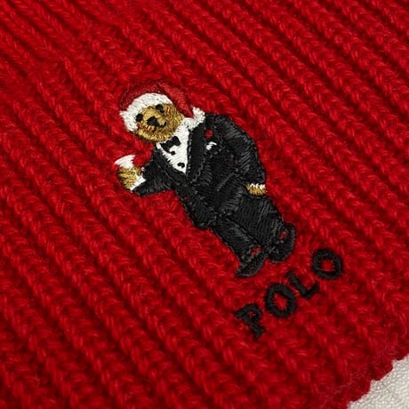 POLO RALPH LAUREN ラルフローレン ポロベア リブ編み ニットキャップ Christmas