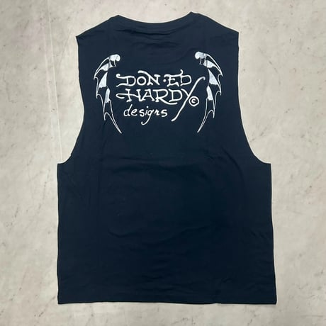 USA仕様 Ed Hardy エドハーディ Panther Web Rhinestone Cropped Cut Off T クロップ カットオフ Tシャツ (EdT6)