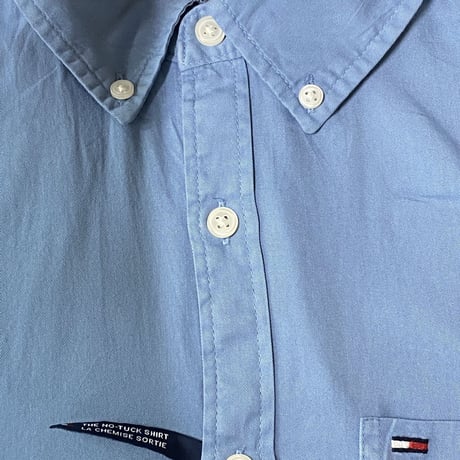 トミーヒルフィガー TOMMY HILFIGER スタンダード ボタンダウンシャツ DULL BLUE