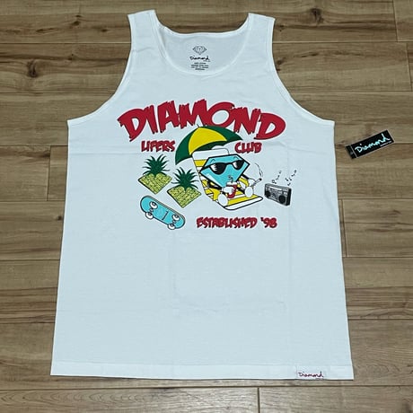 米国製 【M】 ダイヤモンドサプライ Diamond Supply Co タンクトップ 白 LIFERS CLUB