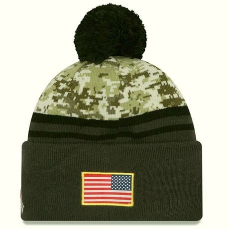 NEWERA ニューエラ NFL NY ジャイアンツ 迷彩 デジカモ フリース ニット帽 ベテランズデー