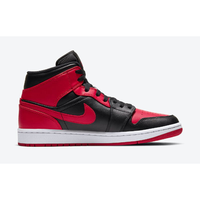 NIKE ナイキ AIR JORDAN1 MID エアジョーダン1 ミッドカット 黒赤 ...