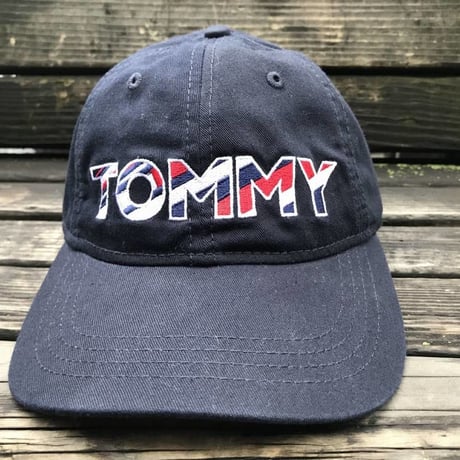 海外限定 TOMMY HILFIGER トミーヒルフィガー ストラップバック キャップ 紺 トリコロールロゴ