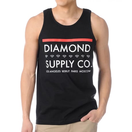 米国製 【M】 ダイヤモンドサプライ Diamond Supply Co タンクトップ 黒 The Roots