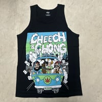 LA発 Shaka Wear アンダーグラウンド グラフィックデザイン タンクトップ Cheech ＆ Chong 黒 (GTT15)