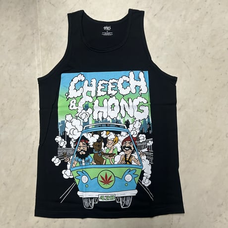 LA発 Shaka Wear アンダーグラウンド グラフィックデザイン タンクトップ Cheech ＆ Chong 黒 (GTT15)