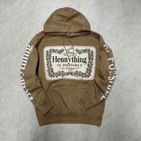 LA発 Hennything Is Possible グラフィック プルオーバー パーカー ダークベージュ (GFX/Hdy104)