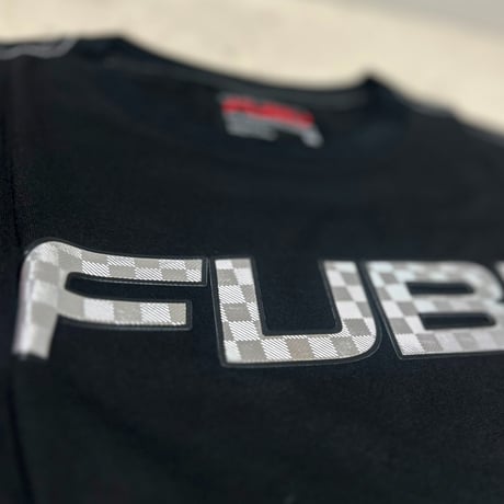 USA仕様 FUBU フブ Checkerboard チェッカーボード フォイルロゴ Tシャツ Y201 黒 (FBT6)