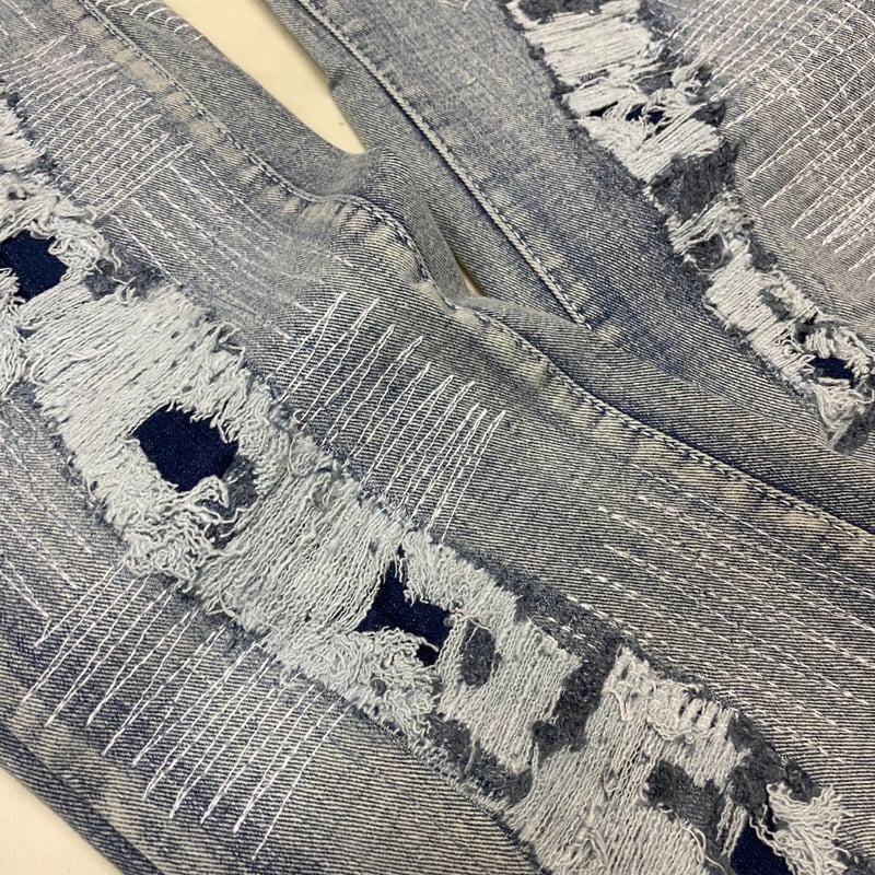 R3BEL RIPPED RUST STACKED FLARE DENIM スタックド フレア