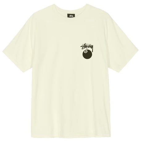Stussy ステューシー 8Ball エイトボール PIG ピグメント ビンテージ加工 ナチュラル 白