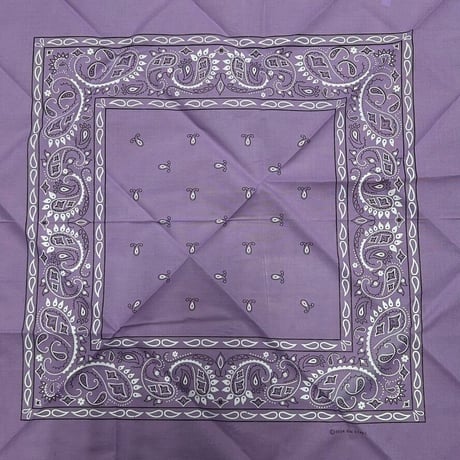 ペイズリー バンダナ Paisley Bandana ヴィンテージ調 大判サイズ 55cm ラベンダー (BNDN92)
