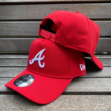海外限定 Newera ニューエラ 9Forty A-Frame Aフレーム ATL Braves アトランタ ブレーブス 赤 (940-90)