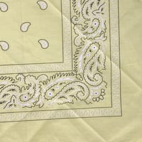 ペイズリー バンダナ Paisley Bandana ヴィンテージ調 大判サイズ 54cm クリームイエロー (BNDN96)