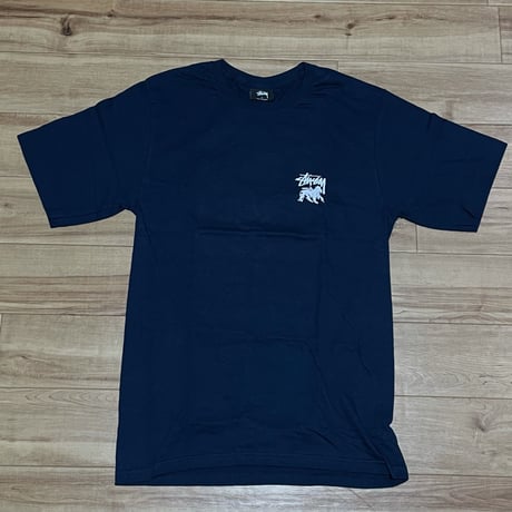 【S】 Stussy ステューシー RASTA FLAG 半袖 Tシャツ レゲエ ラスタ 西海岸 ストリート 紺 ネイビー (53)