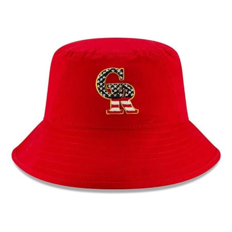 独立記念日モデル NEWERA ニューエラ Rockies コロラド ロッキーズ BUCKET バケットハット 赤 MLB