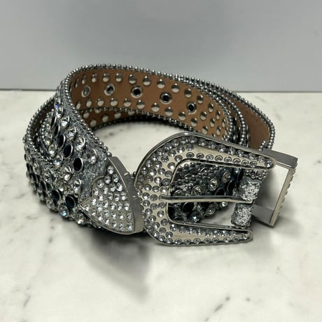 ラインストーン ブリンブリン ベルト Bling Bling Rhinestone Belt シルバー (BELT8)