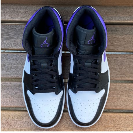 NIKE ナイキ AIR JORDAN1 MID エアジョーダン1 LILAS リラ 黒 白 紫 NBA (AJ58)