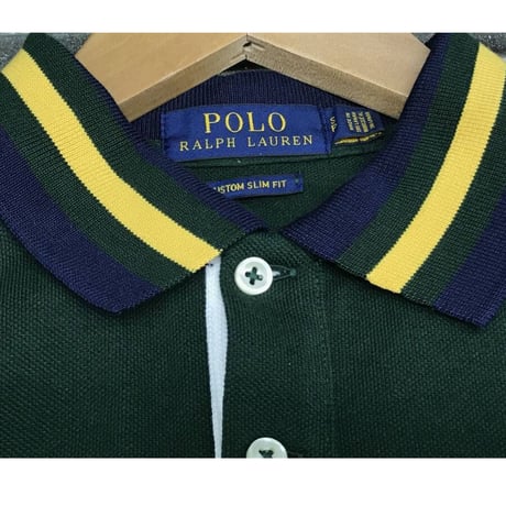 限定 POLO ラルフローレン RALPH LAUREN 半袖 ポロシャツ クレストロゴ 深緑