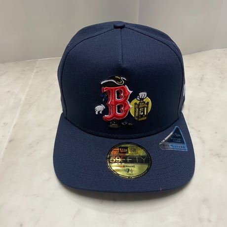 海外限定 NEWERA ニューエラ 59FIFTY Aフレーム Redsox ボストン レッドソックス Cartoon キャップ (4-11)