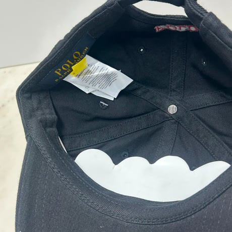 POLO RALPH LAUREN ラルフローレン Iconic Ball Cap ポニーロゴ アイコニック ダッドキャップ 黒/赤ロゴ (RLC4)