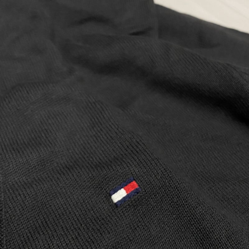 USAモデル TOMMY HILFIGER プレミアムコットンニット カーディガン 黒