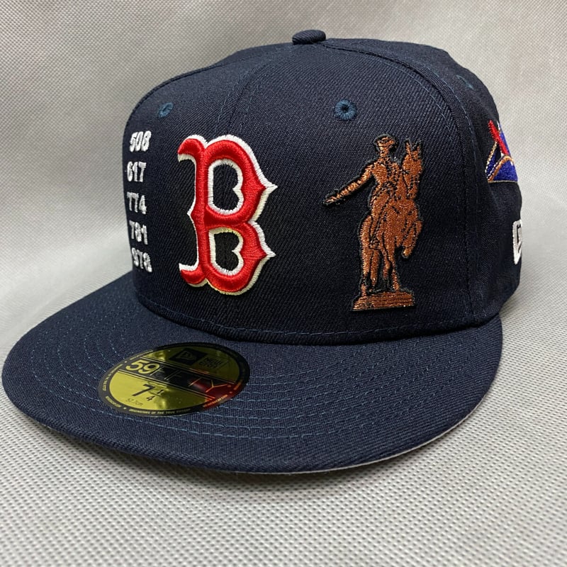ニューエラ　レッドソックス　ボストン　$100 刺繍 59FIFTY ニューエラ 限定モデル ボストン レッドソックス 紺 MLB
