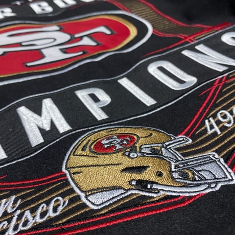 海外限定 NFL JHデザイン SF 49ers サンフランシスコ フォーティナイナーズ チャンピオンズ リバーシブル スタジャン