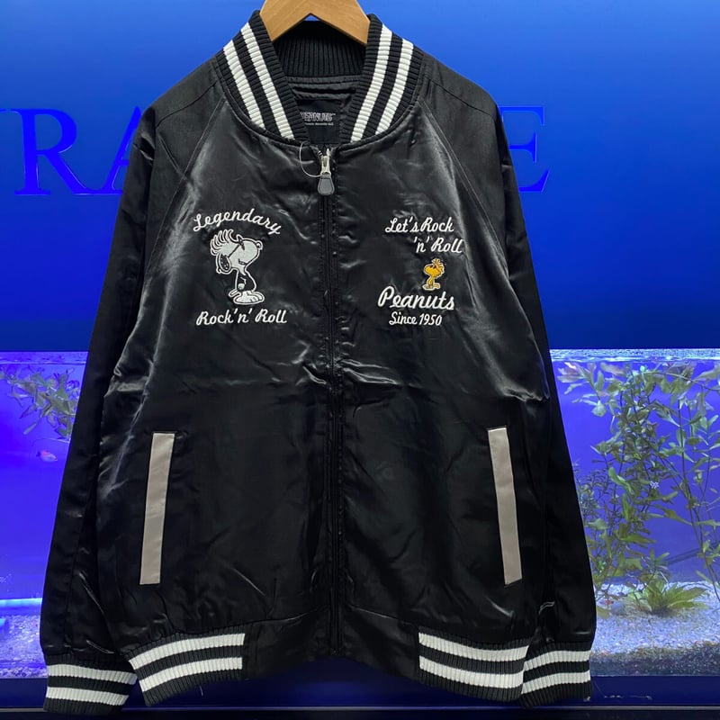 Yokosuka刺繍入り】スカジャン SUKAJAN スヌーピー Snoopy 黒 Clas