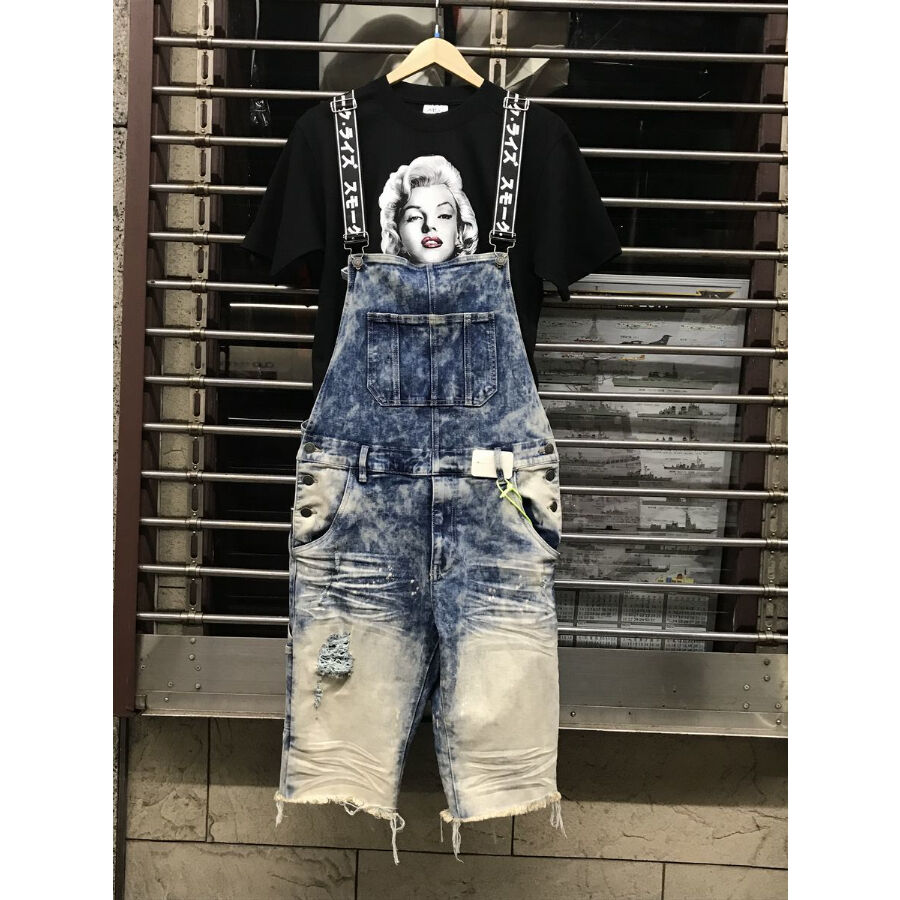 NY発 SmokeRise スモークライズ ショート丈 デニム オーバーオール  