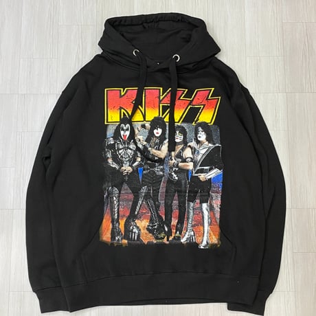 LA発 バンドパーカー KISS キッス 黒 プルオーバー グラフィック パーカ USA規格