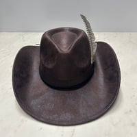 つば広 ウエスタンハット Cowboy Hat カウボーイハット 羽 ヴィンテージテイスト (CBH10)
