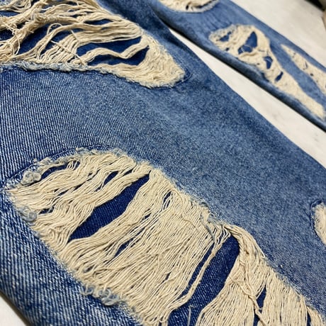 海外限定 KDNK ディーケーエヌケー Distressed Baggy ディストレスト バギー ジーンズ (JNS58)