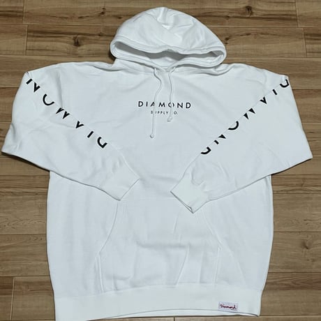 【2XL】 Diamond Supply Co. ダイヤモンドサプライ   YACHTロゴ プルオーバー パーカー 白 (p10)