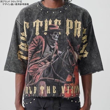 日本未入荷ブランド TAKER テイカ― LAST HSTL クロップドTシャツ ラインストーン (CropT24)