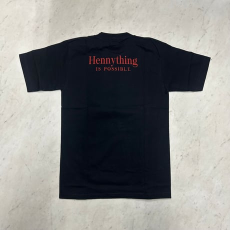 LA発 Hennything Is Possible Tonight オマージュ グラフィック 半袖 ヘビーウェイト Tシャツ 黒 (GTS131)