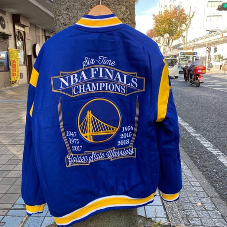 NBA公認  JHデザイン Warriors ウォリアーズ 限定 チャンピオンズ リバーシブル スタジアムジャケット