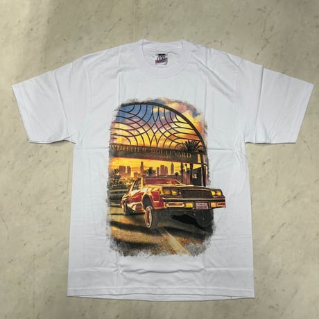 LA発 ウィッター ブールバード Cruising アンダーグラウンド グラフィック ヘビーウェイト Tシャツ 白 (GTS16)