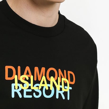 【M】 Diamond Supply Co. ダイヤモンドサプライ 長袖 Tシャツ 黒 ロンT アイランド リゾート (LT1)