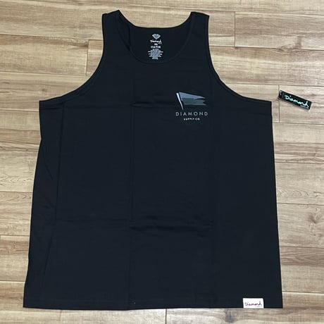 【2XL】 米国製 ダイヤモンドサプライ Diamond Supply Co タンクトップ 黒 Yacht Flag フラッグロゴ