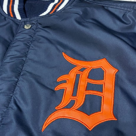 MLB公式 JHデザイン Tigers デトロイト タイガース リバーシブル スタジャン 紺 オレンジ