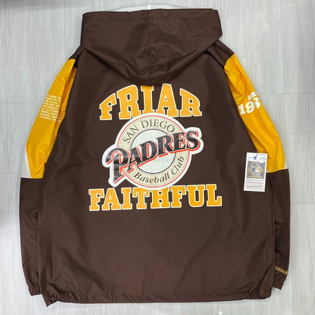 USA限定 Mitchell&Ness MLB サンディエゴ パドレス Team Origins ハーフZIP ウィンドブレーカー