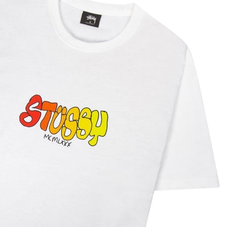 USA正規品 Stussy ステューシー MCMLXXX 1980 半袖 Tシャツ 白 ホワイト POP カラフルロゴ
